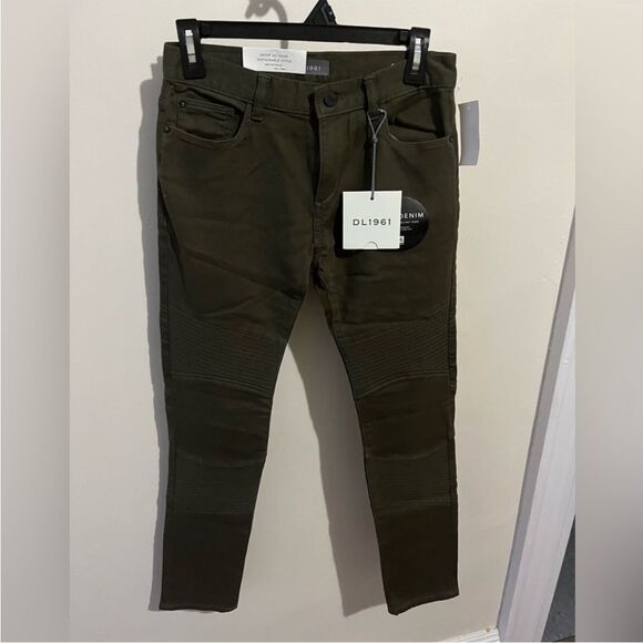 DL1961 Boys Dark Olive Green Casual Modern Skinny Pants - Picture 1 of 6